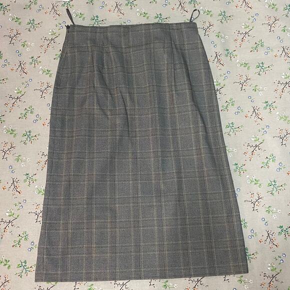 Uniqlo Side Button Checkered Wrap Skirt Gray Large Minimalist Preppy Academia - Picture 3 of 7